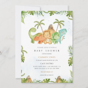 Invitation Fête de bébé dinosaure - Conception de dinosaure