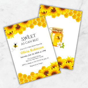 Invitation Fête de bébé douce comme peut être abeille en nid
