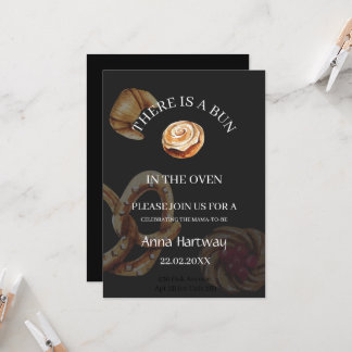 Invitation Fête de bébé Douce Roulé à la Cannelle avec Bordur