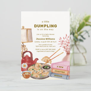 Invitation Fête de bébé Dumpling de Thé Chinois Nouveau Chapi