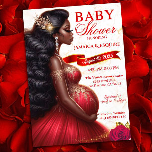 Invitation Fête de bébé élégante pour future maman africaine