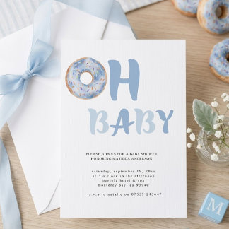 Invitation Fête de bébé en douche avec des donuts saupoudrés