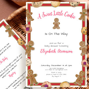 Invitation Fête de Bébé en Hiver Petite Biscuit Double Face