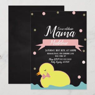 Invitation Fête de bébé Fausse aquatique Canard Tableau Noir 