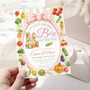 Invitation Fête de Bébé Fille de la Région