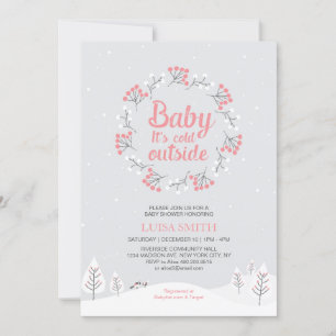 Invitation Fête de Bébé Fille Hiver Merveilleux, Sprinkle Car