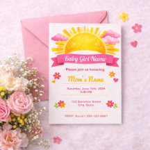 Fête de Bébé Fille Nuages Rose Coquette