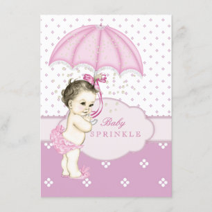 Invitation Fête de bébé fille rose Sprinkle