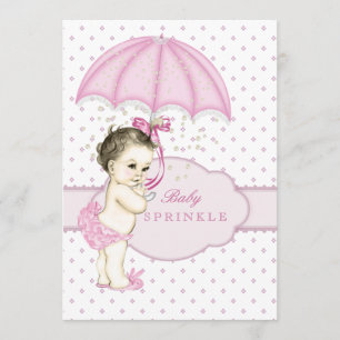 Invitation Fête de bébé fille rose Sprinkle
