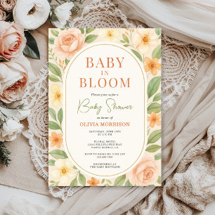 Invitation Fête de Bébé Fleur Botanique Baby in Bloom