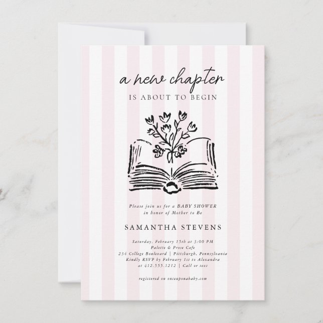 Invitation Fête de bébé Fleur de conte de fées Un nouveau cha (Devant)