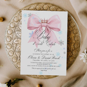 Invitation Fête de bébé Flocons de neige d'hiver