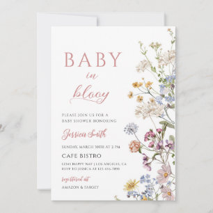 Invitation Fête de bébé florale bébé en fleurs