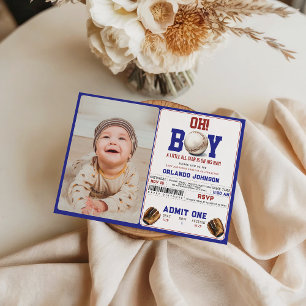 Invitation Fête de bébé Fun Boy Baseball   Fête de sport pers