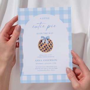 Invitation Fête de Bébé Garçon Bleu Berlingot Bleuet