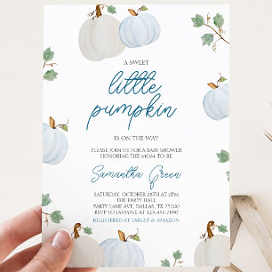 Invitation Fête de bébé garçon citrouille