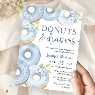 Invitation Fête de bébé garçon Donuts et Couches