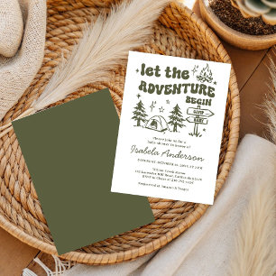 Invitation Fête de bébé garçon Little Camper Doodle aventure