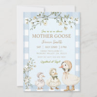 Fête de bébé Garçon Oie Mère Bleue