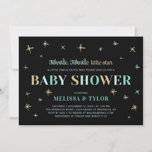 Invitation Fête de Bébé Garçon Twinkle Twinkle Little Star