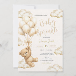 Invitation Fête de bébé genre neutre avec ours