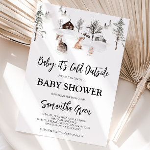 Invitation Fête de Bébé Genre Neutre Bébé Il Fait Froid Dehor