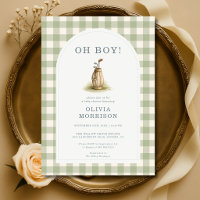 Fête de Bébé Gingham Vert de Golf