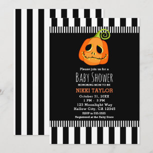 Invitation Fête de bébé Halloween Citrouille Fantaisiste