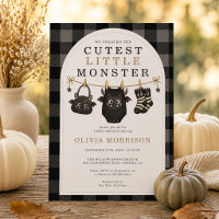 Fête de bébé Halloween Monstre Linge Gingham