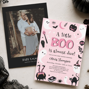 Invitation Fête de bébé Halloween Rose Un petit Bou