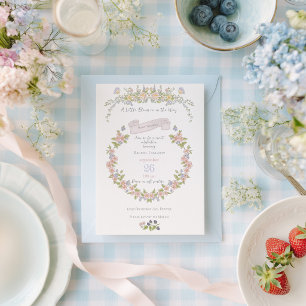Invitation Fête de bébé jardin floral d'été
