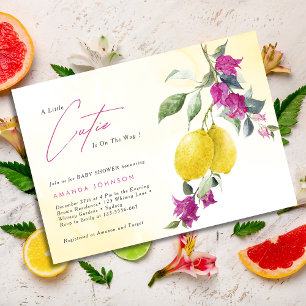 Invitation Fête de bébé Lemon Citrus Cutie la préférée de Mam