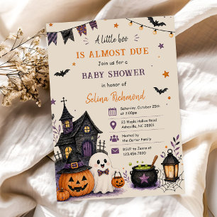Invitation Fête de bébé Little Boo citrouille d'Halloween