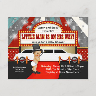 Invitation Fête de Bébé Little Man Limousine Star de Cinéma