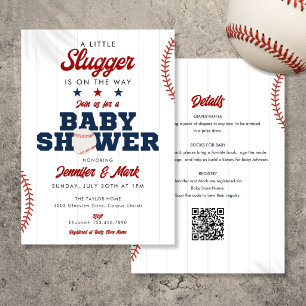 Invitation Fête de bébé Little Slugger Baseball tout-en-un
