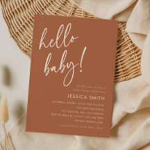 Fête de bébé minimaliste Bohème Terracotta Hello
