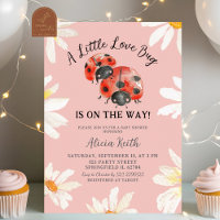 Fête de bébé minimaliste rose Daisy Lovebug 