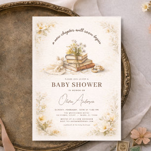 Invitation Fête de Bébé Nouveau Chapitre Commence