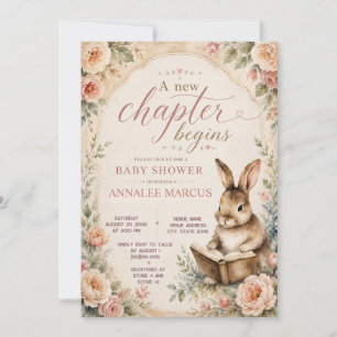 Invitation Fête de Bébé Nouveau Chapitre Commence Livre de La