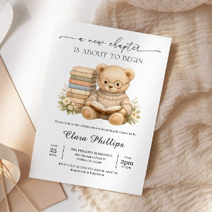 Invitation Fête de Bébé Nouveau Chapitre Livre d'Histoires Ou