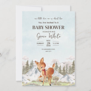 Invitation Fête de bébé Oh Cerf en hiver Shower de bébé en fo
