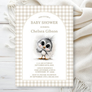 Invitation Fête de bébé oiseau de campagne