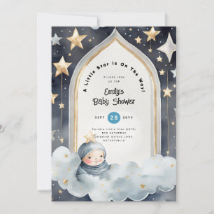 Invitation Fête de bébé ou 1er ANNIVERSAIRE  petite étoile sc