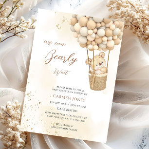 Invitation Fête de bébé ourson neutre