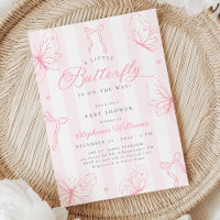 Fête de Bébé Papillons Roses et Rubans