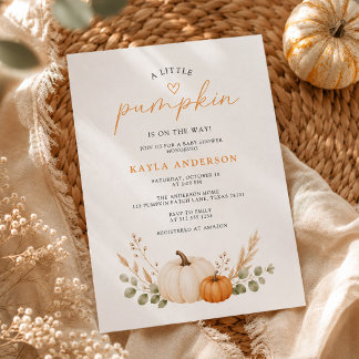 Invitation Fête de Bébé Petit Citrouille d'Automne