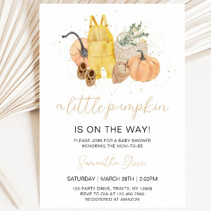 Invitation Fête de Bébé Petite Citrouille Neutre