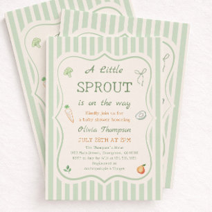 Invitation Fête de Bébé Petite Pousse Verte