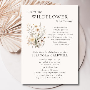 Invitation Fête de Bébé Poème Inspirant Fleurs Sauvages