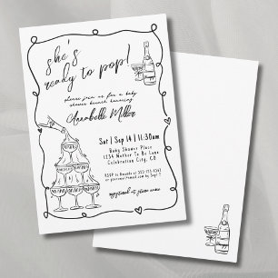 Invitation Fête de Bébé Prêt à Naître Dessiné à la Main